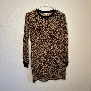 Victoria Secret Cheetah Thermal Sleep Dress Long Sleeve